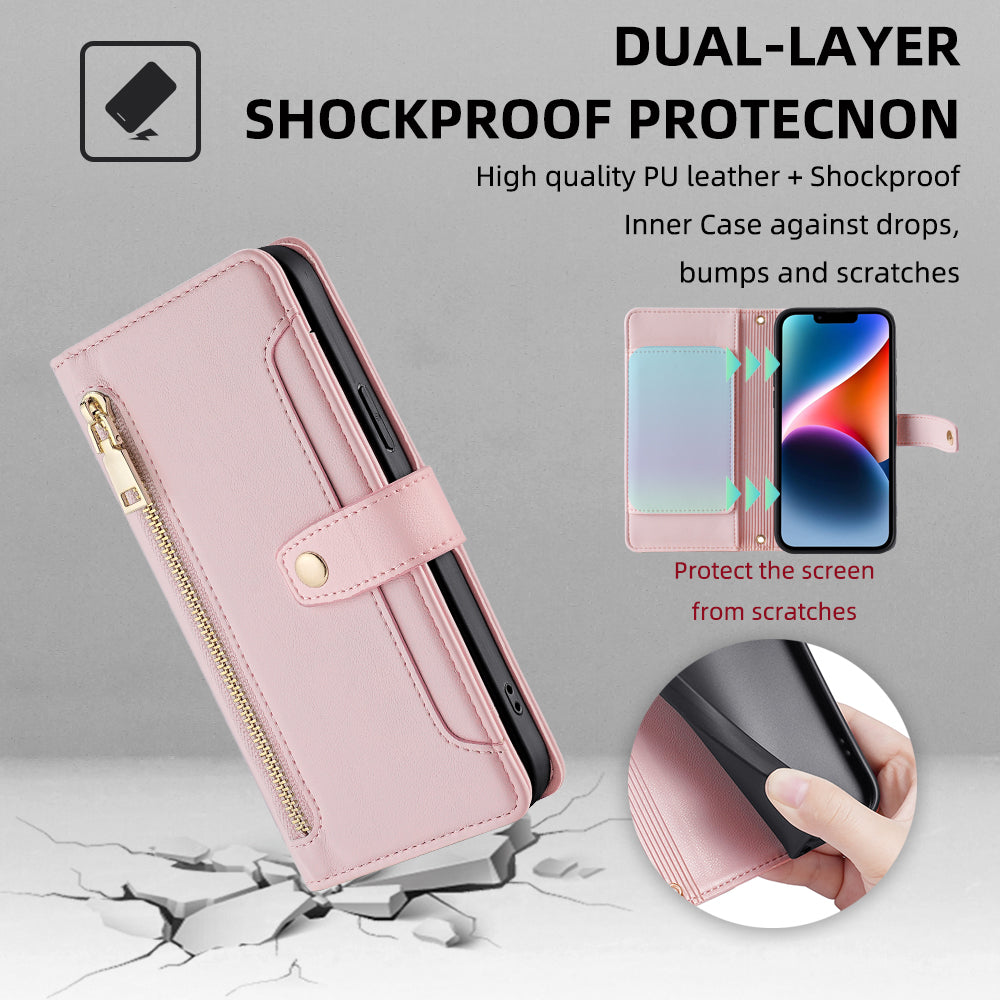 Phone Leather Case for Xiaomi Poco F5 Pro 5G Redmi K60 Pro 5G K60 5G Zipper Pocket Card Slots Phone Stand Cover with Wrist Strap and Shoulder Strap Phone Leather Case for Xiaomi Poco F5 Pro 5G Redmi K60 Pro 5G K60 5G Zipper Pocket Card Slots Phone Stand Cover with Wrist Strap and Shoulder Strap